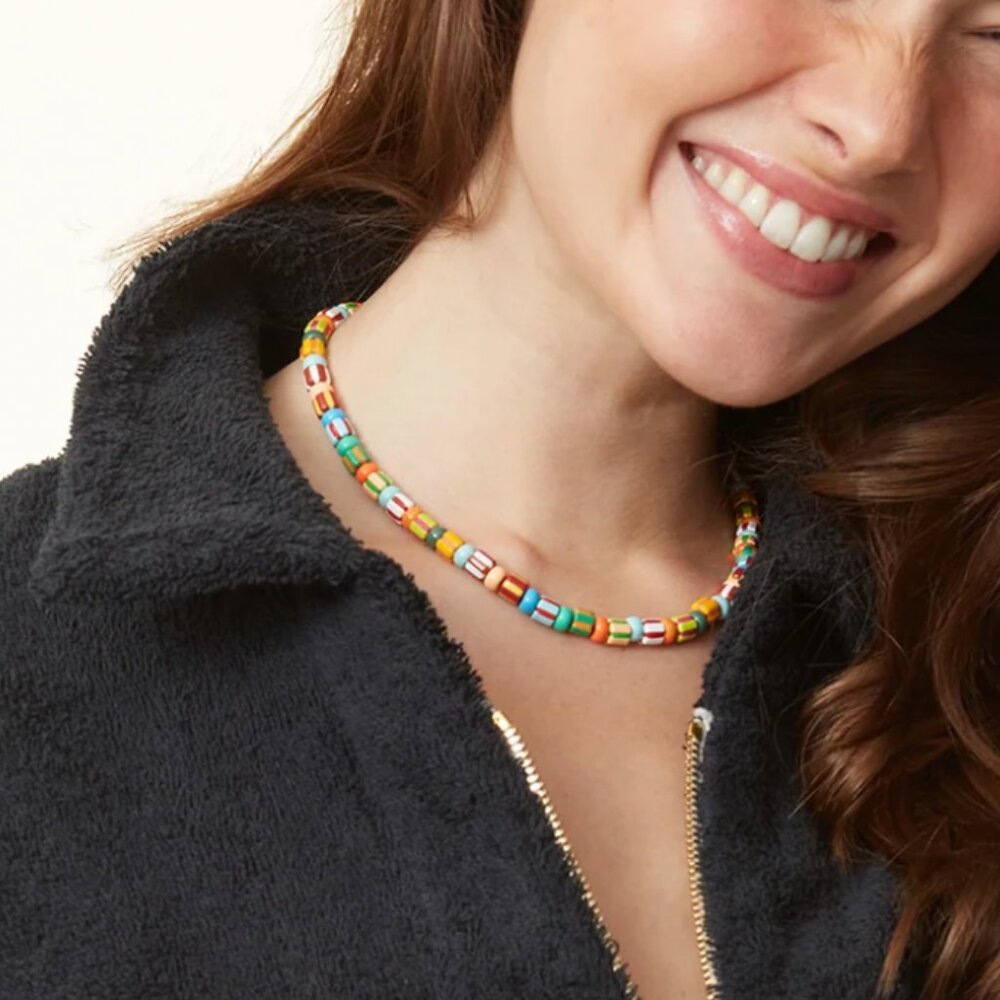 Roxanne Assoulin Multicolor Beaded & Gold Charm Layered Necklace - Picture 4 of 5